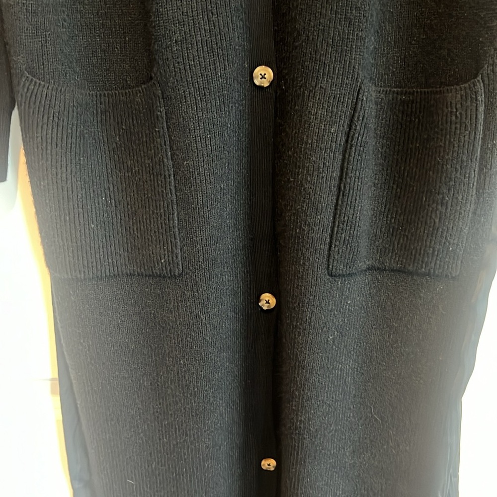 Anthropologie mixed media black duster-size small - Picture 2 of 6